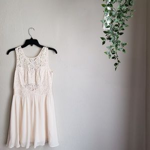 Cream Lace BCBG Fit and Flair Dress
